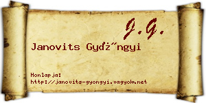 Janovits Gyöngyi névjegykártya