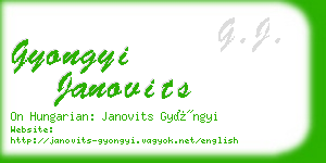 gyongyi janovits business card